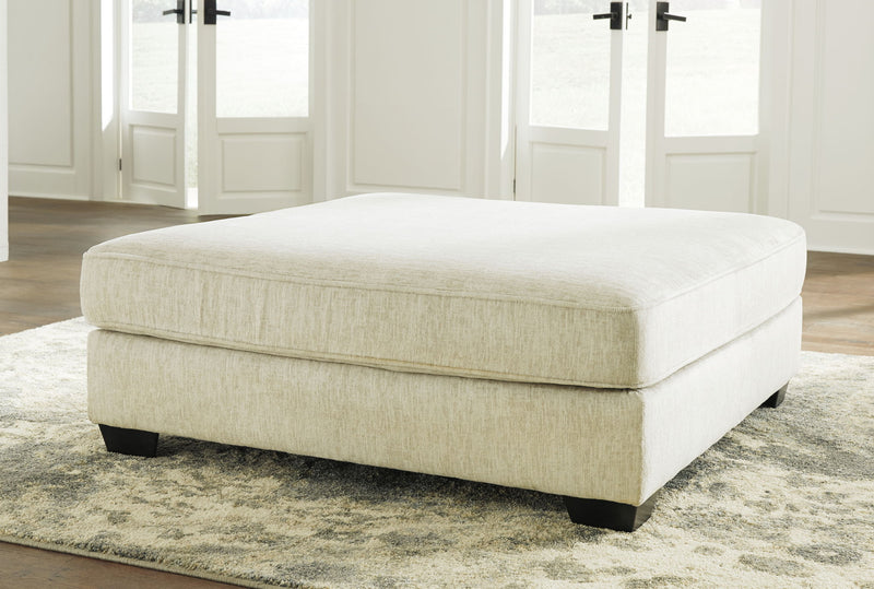 Rawcliffe - Oversized Accent Ottoman - Parchment