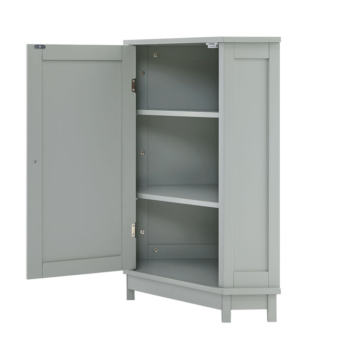 Bathroom Cabinet Triangle Corner Storage Cabinet With Adjustable Shelf Modern Style
