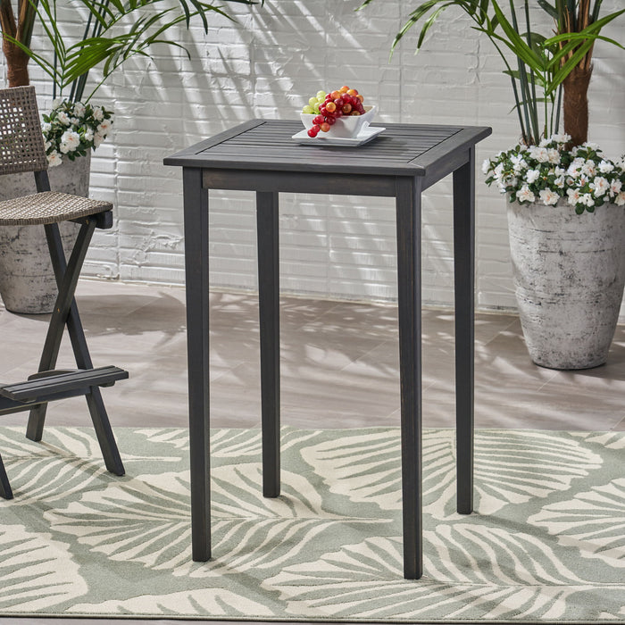 Outdoor Minimalist Acacia Wood Square Bar Table