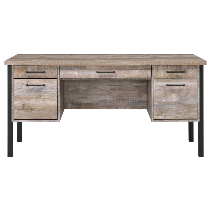 Azura - 4 Drawer Office Desk - Oak