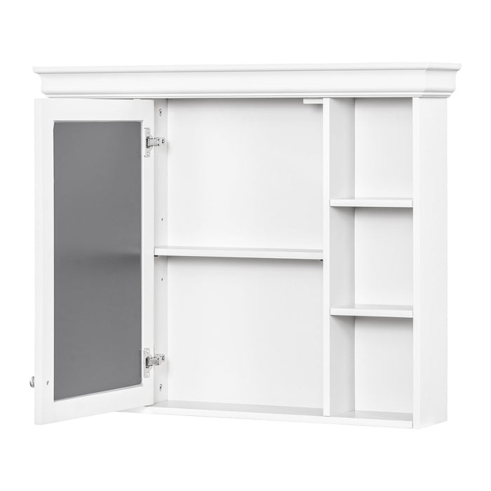 Bathroom Vanity With Medicine Cabinet, Storage Cabinet With 4 Drawers, Adjustable Shelf Mirror