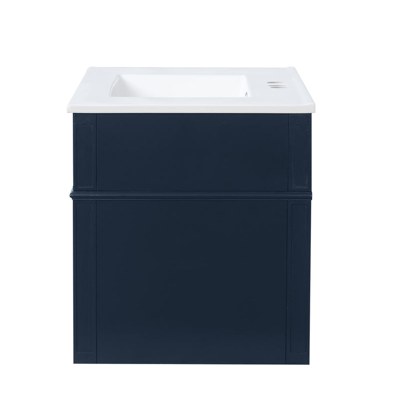 Wall Mounted Bathroom Vanity With 2 Drawers, 1 Tip Out Drawer, 3 Holes Sink