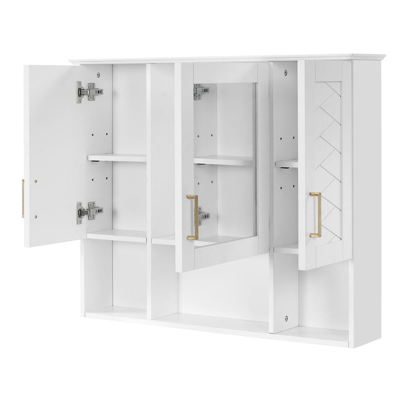 Modern Wall Mounted Medicine Cabinet With Adjustable Shelves, Soft Close Doors, High Define Mirror
