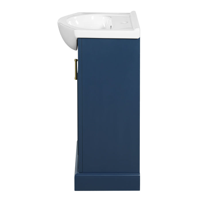 20" Bathroom Vanity With Bulged Sink, Freestanding Single Vanity Set, Soft Close Door