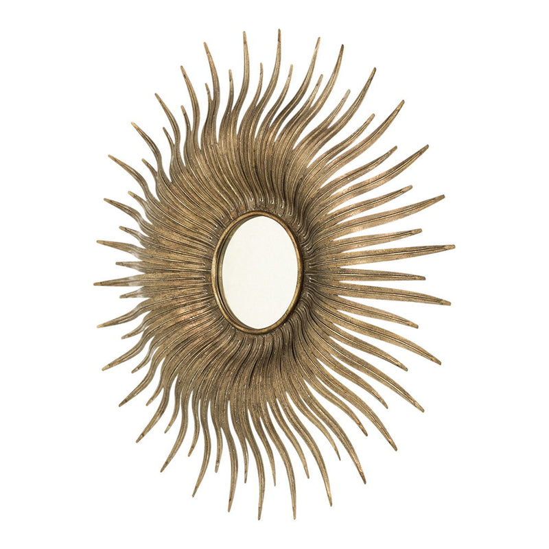 Retro DesignSunburst Metal Wall Mirror Decorative Mirror For A Bedroom Dressing Room, Hallway Or Living Space - Gold