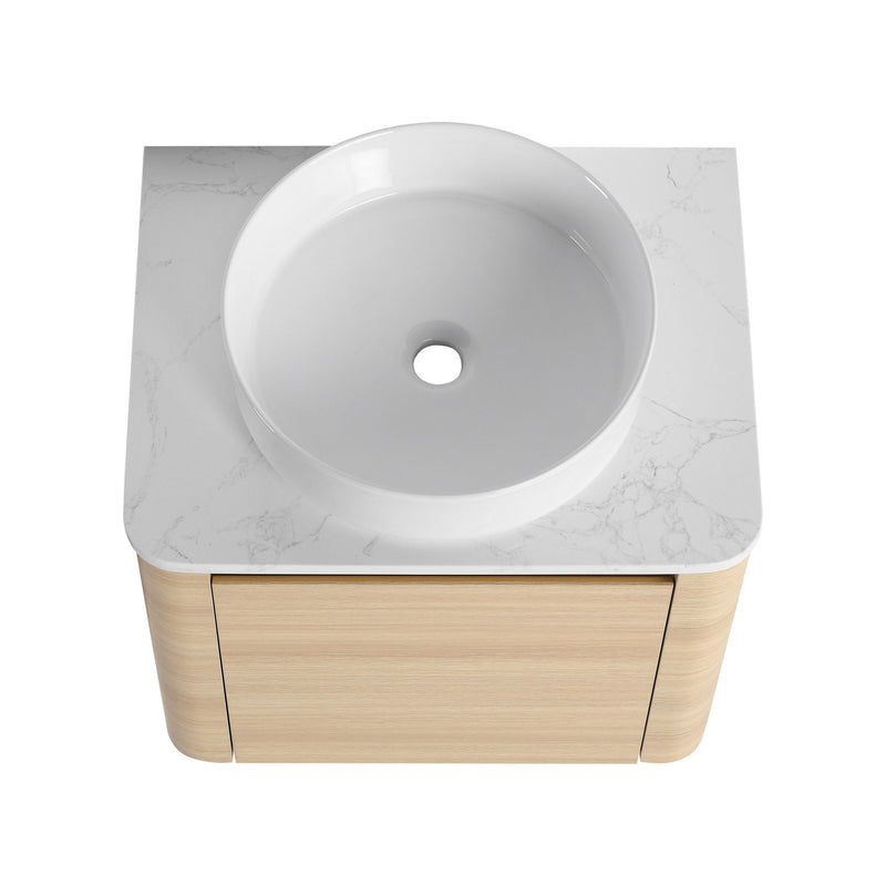 Mounted Bathroom Vanity With Art Sink & 2 Soft Close Doors