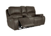 Brookings Console Loveseat W/Pwr Hr & Fr-Brown