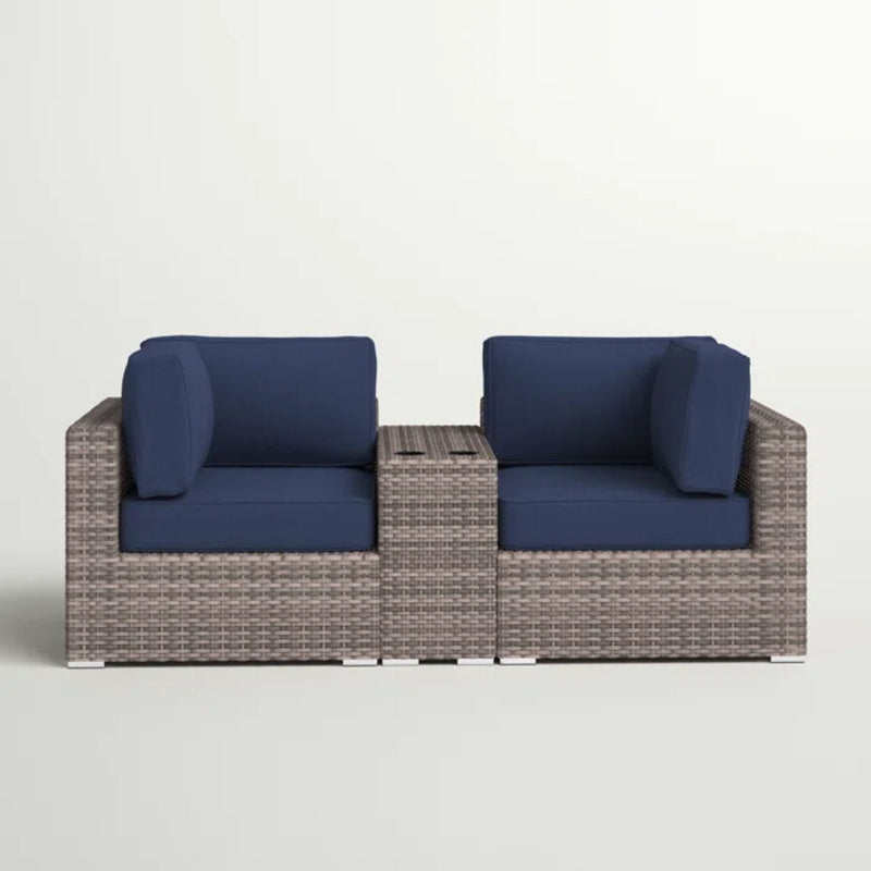 Outdoor Seating Group With Cushions 2 Person - Gray