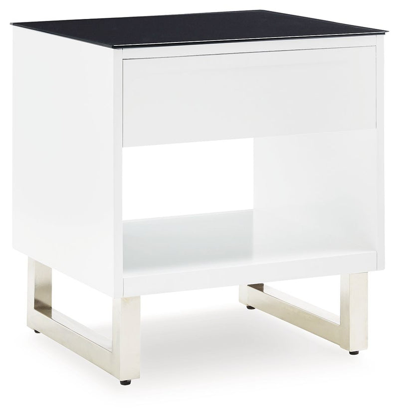 Gardoni - Rectangular End Table - White / Black