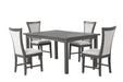 Flair 60" Dining Table & 4 Chairs (5 Pc Set)-Gray