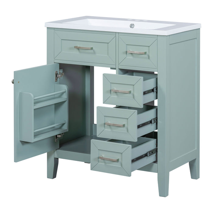 Modern Bathroom Vanity With Sink Combo, 3 Drawers, Undermount Drop-In Sink