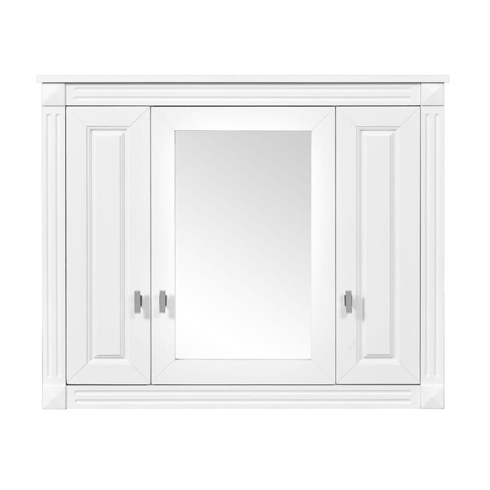 Wall Mounted Bathroom Cabinet With Mirror And 5 Shelves, Rectangular Design