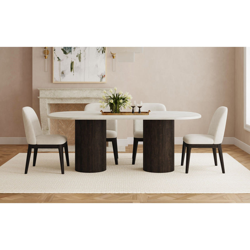 Sylvie - Oval Dining Table With Faux Marble Top