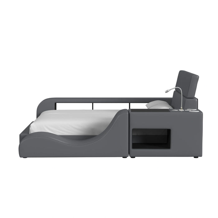 Valari Lounge Chair in Grey PU
