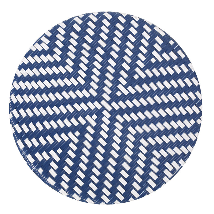 French Bistro Table Outdoor Elegance - White / Blue