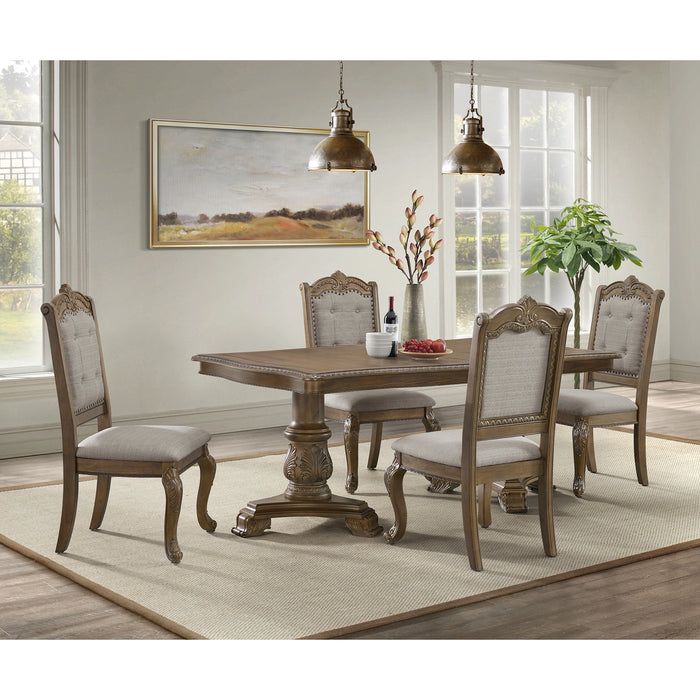 Madison Park Standard Height Dining Set in Walnut-Table and Four Chairs
