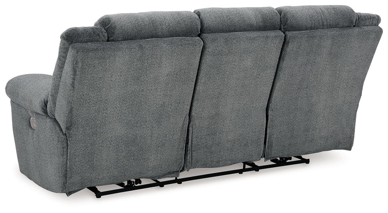Tip-Off - Power Reclining Sofa With Adj Headrest - Slate