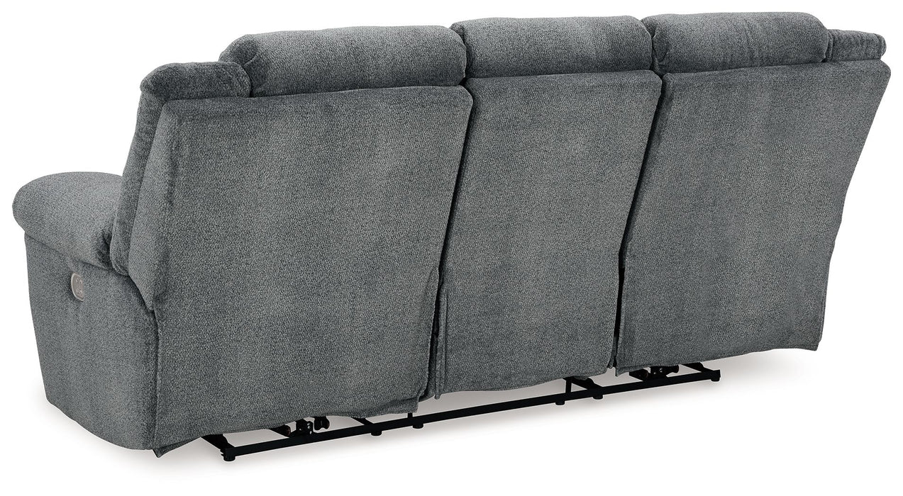Tip-Off - Power Reclining Sofa With Adj Headrest - Slate