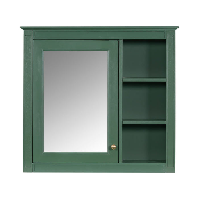 Bathroom Vanity With Top Sink, 2 Doors And 3 Drawers, Freestanding Set With Mirror Cabinet