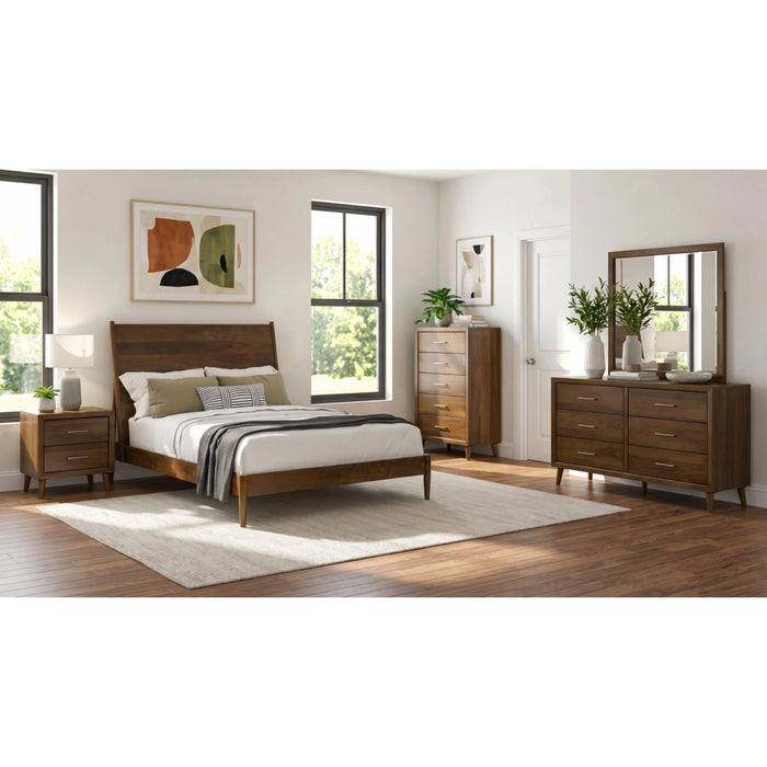 Malibu Panel Bed in Walnut