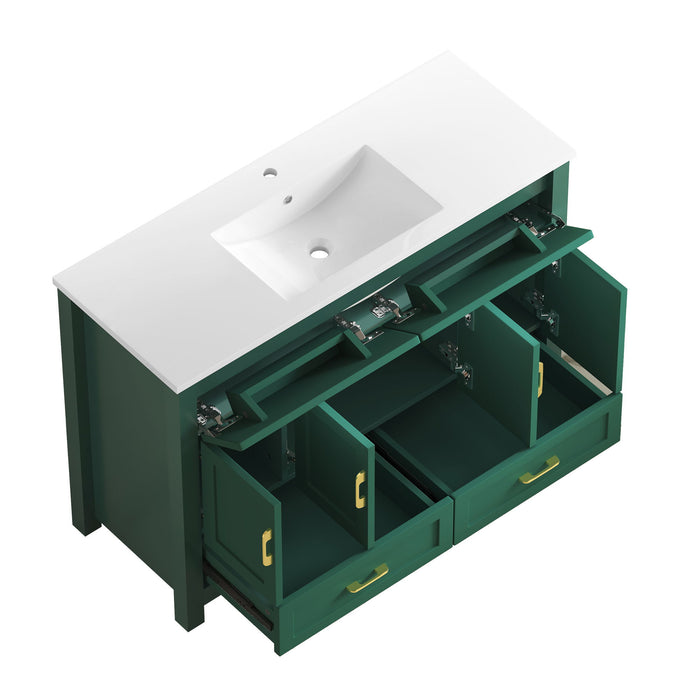 Bathroom Vanity With Sink Combo, 4 Soft Close Doors And 4 Drawers