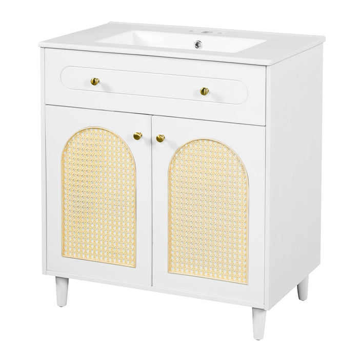Modern Bathroom Vanity With Sink, Cabinet With Adjustable Shelf