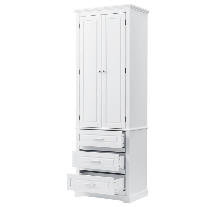 Tall Storage Cabinet With 3 Drawers For Bathroom
