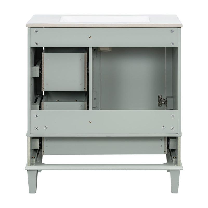 Bathroom Vanity, Modern Bathroom Cabinet With Sink Combo Set, Bathroom Storage Cabinet With A Soft Closing Door And 3 Drawers, Solid Wood Frame