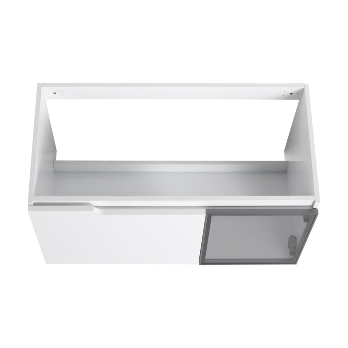 36" (35 1 / 4") Wall Mounted Bathroom Vanity, Cabinet With Half Door (Excluding Sink) - Glossy White