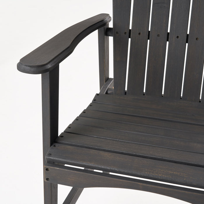 Outdoor Weather Resistant Acacia Wood Adirondack Dining Chairs (Set of 2)