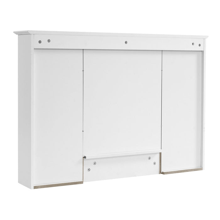 3 In 1 Modern Bathroom Mirror Cabinet With Adjustable Shelf, Soft Close Door, High Definition Mirror & Towel Bar