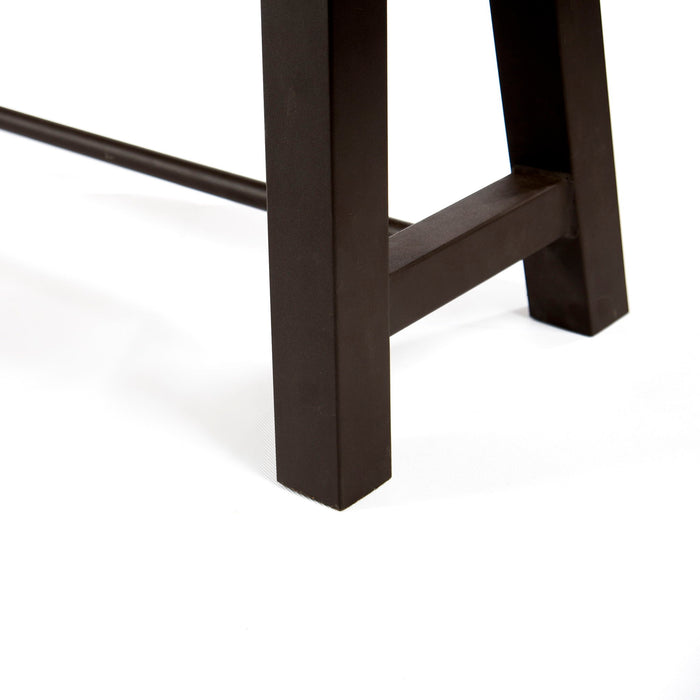 3 Piece Outdoor Dining Set, Rectangular Patio Table & 2 Benches - Black / Teak