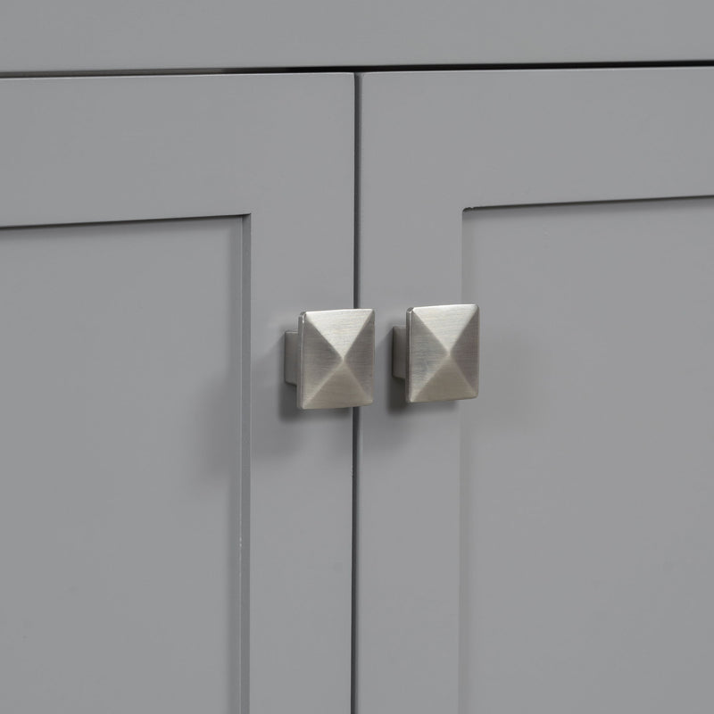 Bathroom Vanity With Ceramic Sink, Modern Single Bathroom Cabinet With 2 Doors And A Shelf, Soft Close Doors