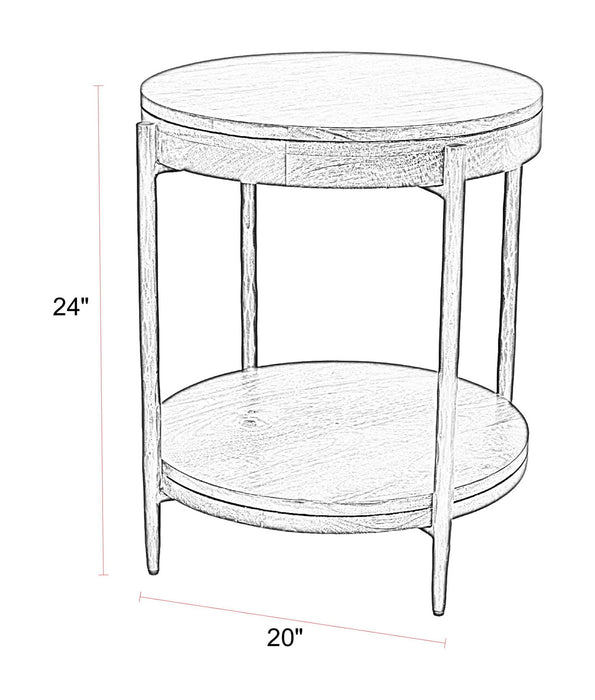 Bengal - 41" Round Cocktail Table With 2 End Tables - Hickory Brown