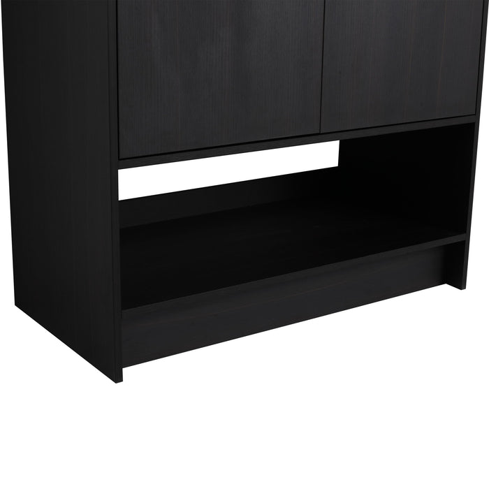 Modern Bathroom Vanity With Ceramic Sink, Freestanding Cabinet, Soft Closing Doors