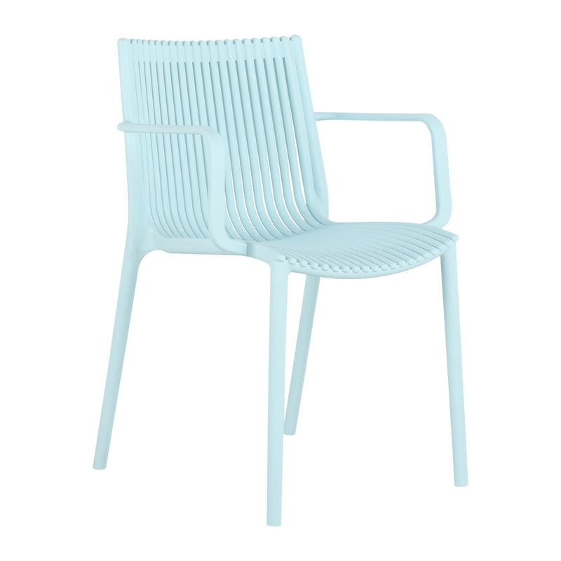 4 Modern Stackable Armchair Matched With Long Table