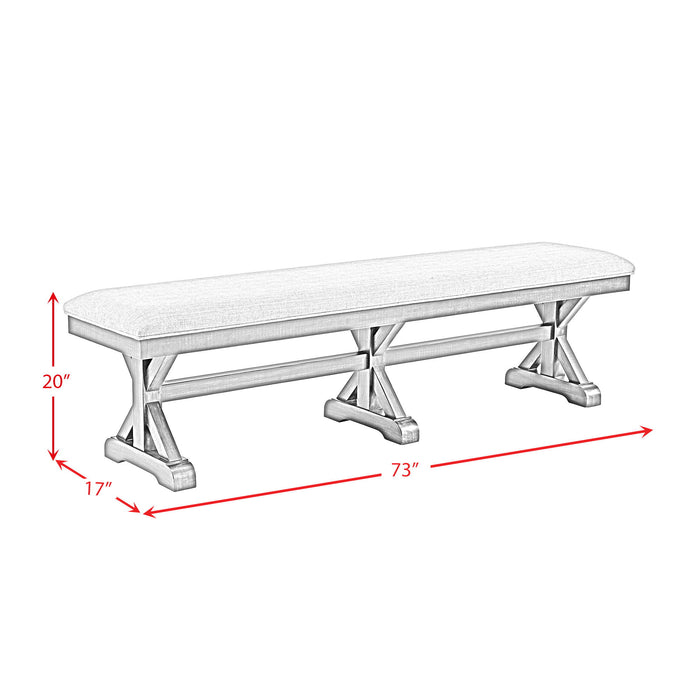 Montrose - Fabric Dining Bench - Espresso / Light Gray