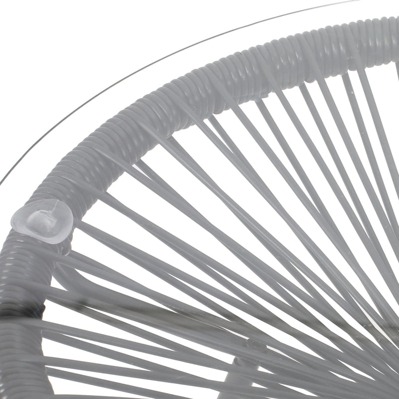 Nusa - Modern Rattan Side Table With Tempered Glass Top