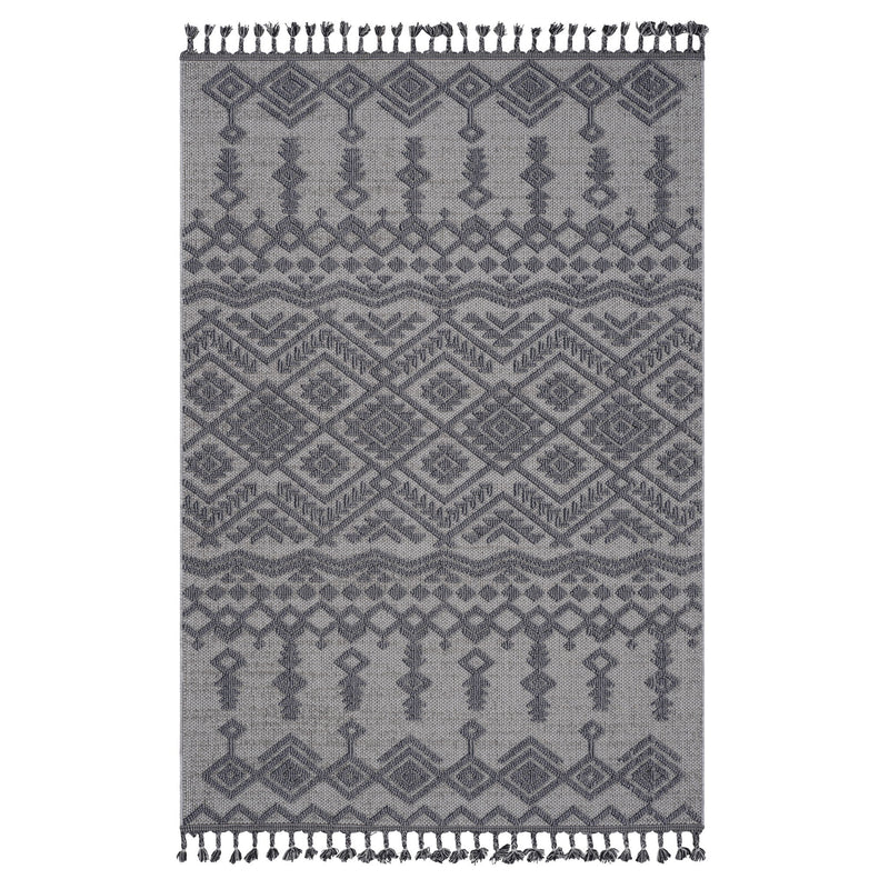 Guros - 6' X 9' Traditional Indoor / Outdoor Area Rug - White / Gray