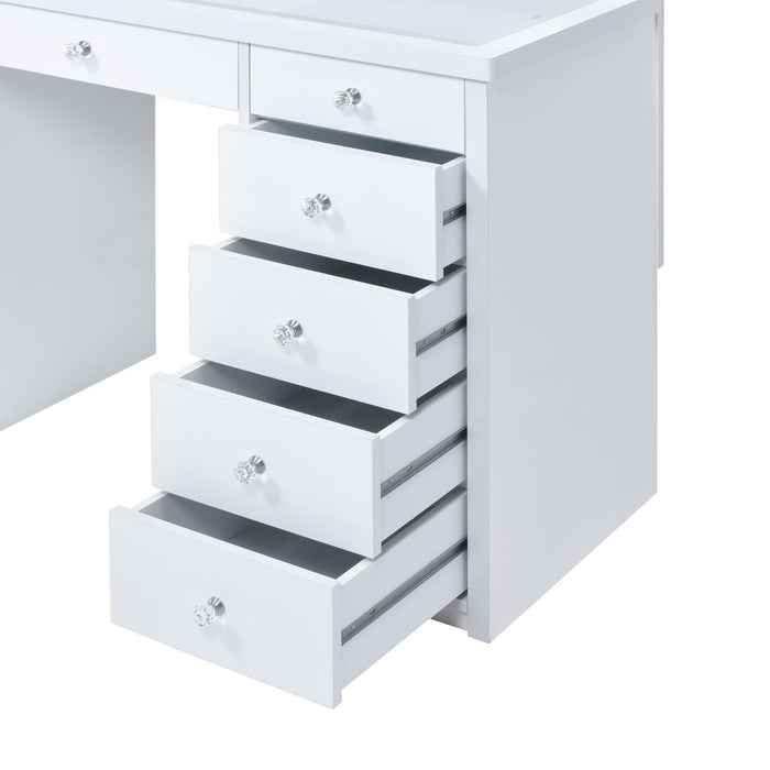 Amia - Complete Vanity With Lightbulbs - Glossy White