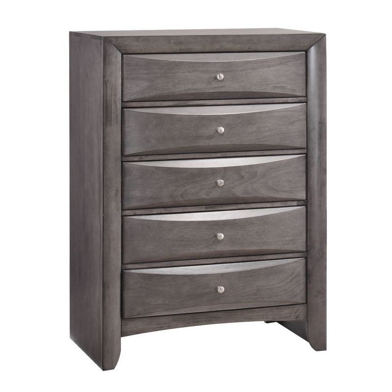 Emily - 5-Drawer Chest (Sturdy) - Gray