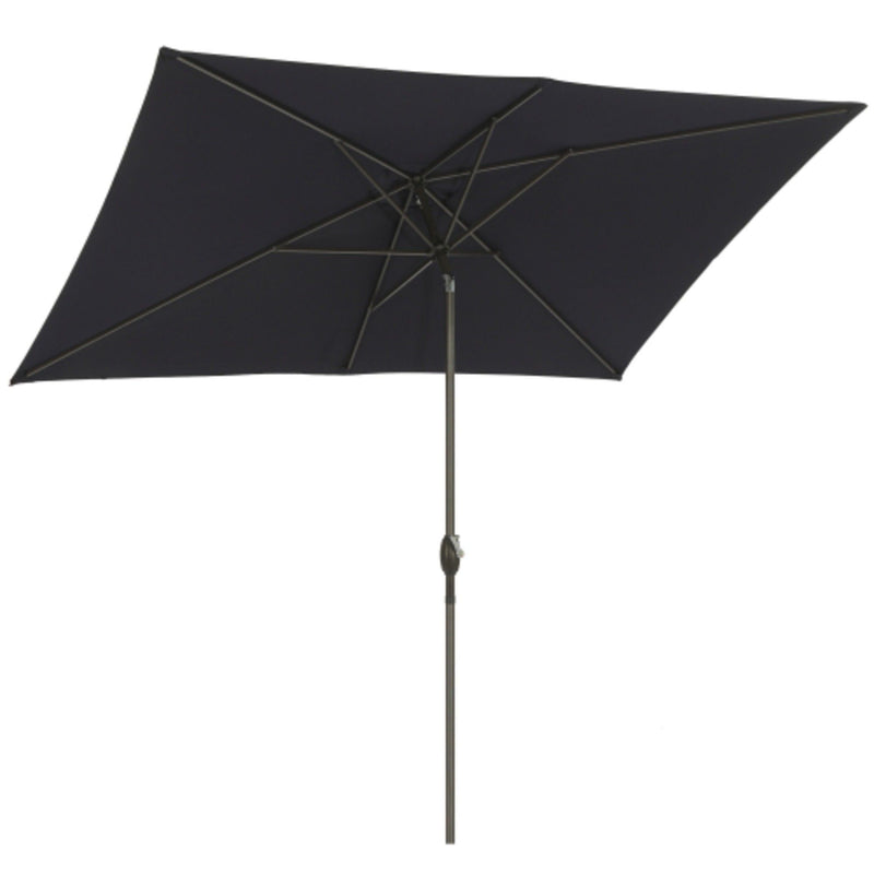 Rectangular Patio Umbrella With Crank Tilt, Polyester UV-Resistant Canopy