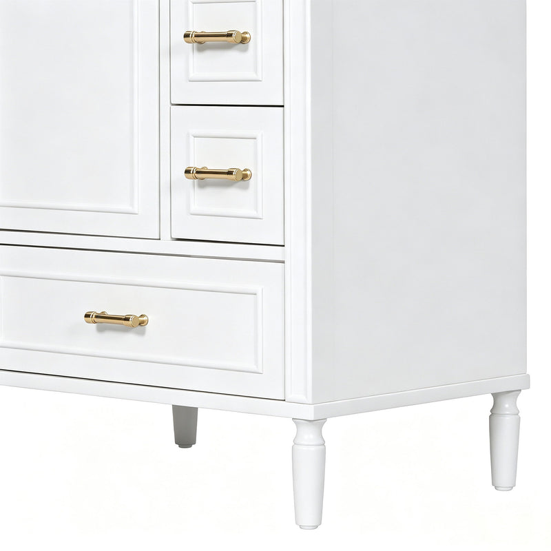 Modern Bathroom Vanity With Sink, Soft Close Doors, 3 Drawers