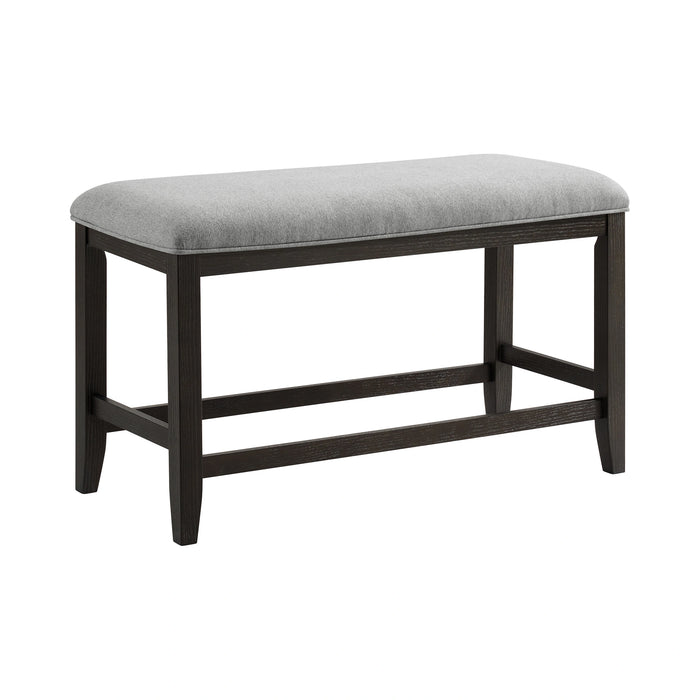 Elodie Counter Bench with Grey Fabric in Charcoal