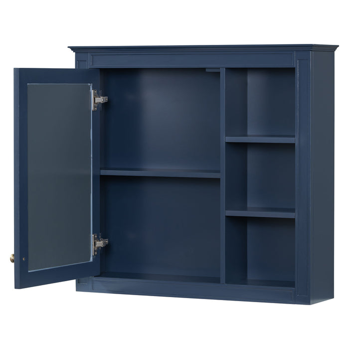 Bathroom Vanity With Top Sink, 2 Doors And 3 Drawers, Freestanding Set With Mirror Cabinet