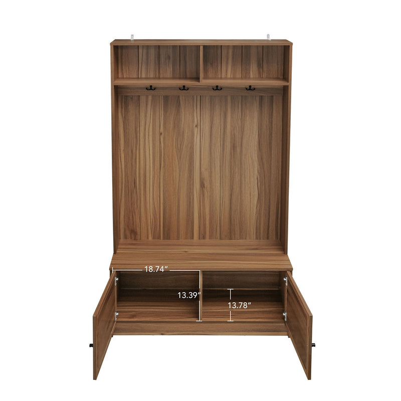 Modern Storage Closet For Bedroom, Entryway, Or Living Room - Walnut