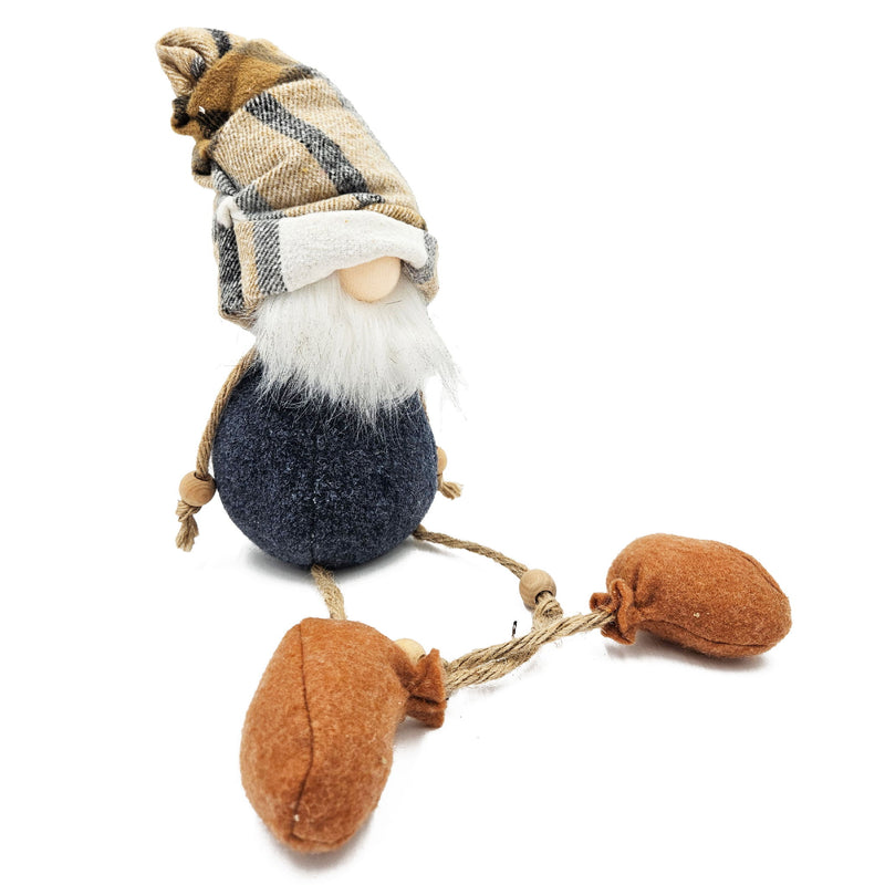 3 Pieces Fall Thanksgiving Gnomes Decorations, Harvest Festival Table Home Ornaments For Holiday Party Gifts - Blue / Brown