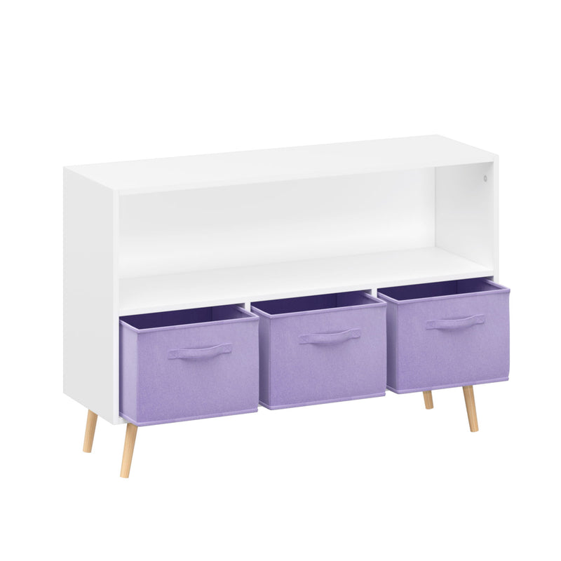 Bookcase With Collapsible Drawers, Book Display Organizer