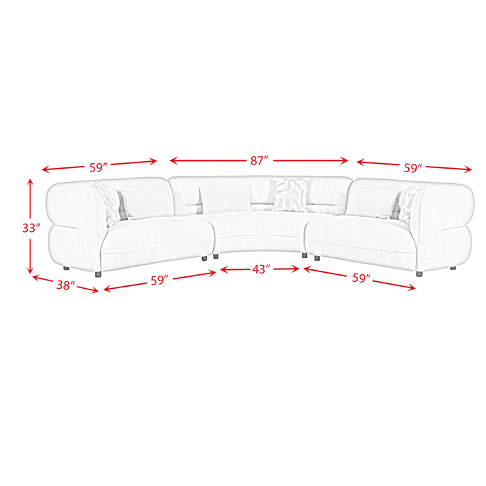 Four Seasons LHF Loveseat in Woolen Camel with 2 Pillows