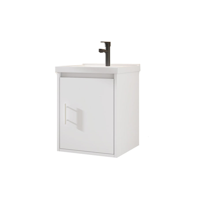 20" Floating Bathroom Vanity Combo With Wall Cabinet, Ceramic Sink & Soft Close Doors - White
